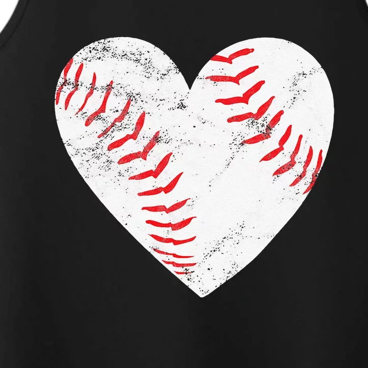 Baseball or Softball Heart Love Performance Tank