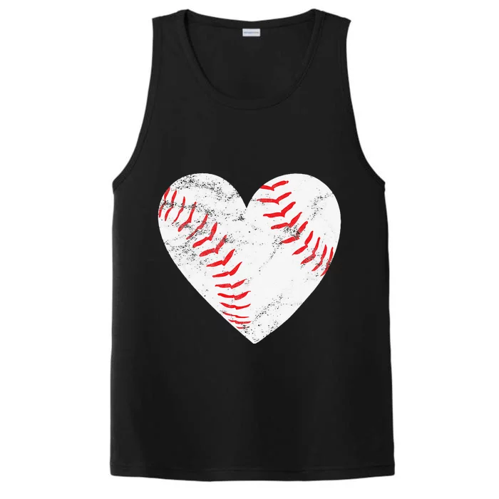 Baseball or Softball Heart Love Performance Tank