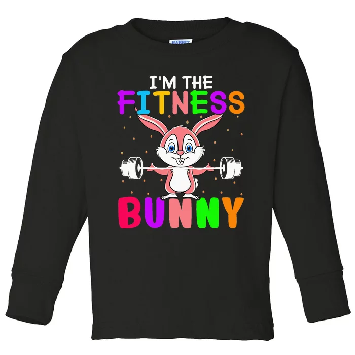 Buns Of Steel Fitness Rabbit Bunny Lover Gym Workout Easter Toddler Long Sleeve Shirt