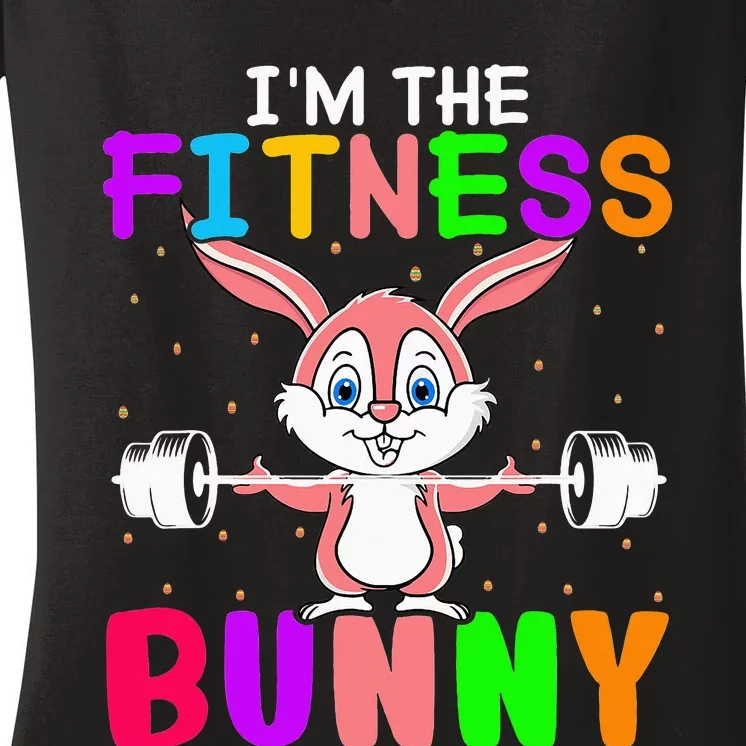 Buns Of Steel Fitness Rabbit Bunny Lover Gym Workout Easter Women's V-Neck T-Shirt