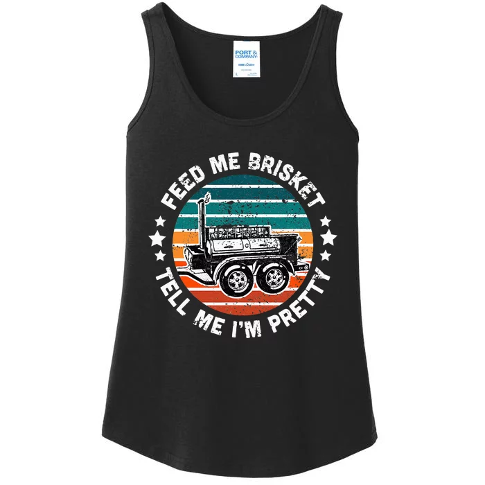 BBQ Offset Smoker Pit Feed Me Brisket and tell me I'm Pretty Ladies Essential Tank