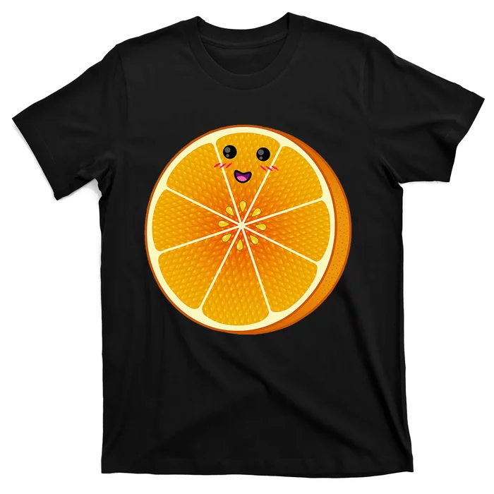 Big Orange Sliced Costume Cute Easy Fruit Diy Halloween Gift T-Shirt