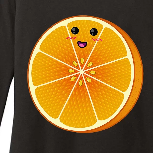 Big Orange Sliced Costume Cute Easy Fruit Diy Halloween Gift Womens CVC Long Sleeve Shirt