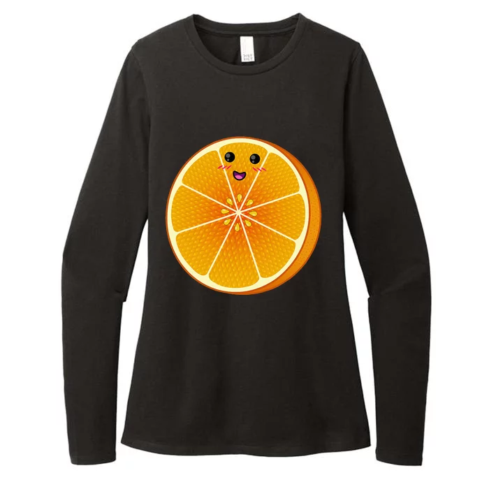 Big Orange Sliced Costume Cute Easy Fruit Diy Halloween Gift Womens CVC Long Sleeve Shirt