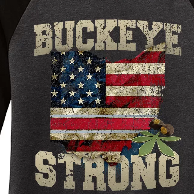 Buckeye Ohio Strong Buckeye Strong Women's Tri-Blend 3/4-Sleeve Raglan Shirt