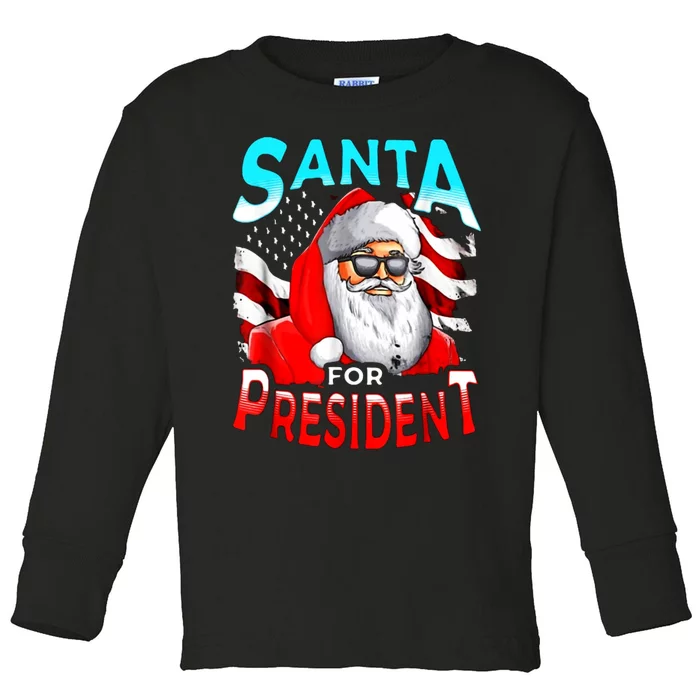 Beto ORourke Santa For President Toddler Long Sleeve Shirt