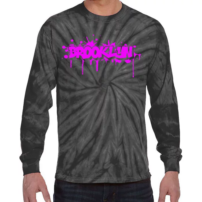 Brooklyn Old School Graffiti Tie-Dye Long Sleeve Shirt