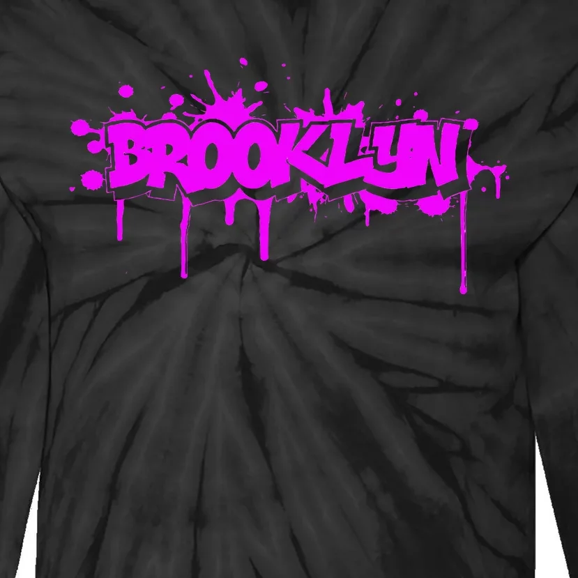 Brooklyn Old School Graffiti Tie-Dye Long Sleeve Shirt