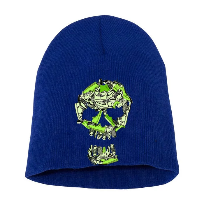 Big Ol Sneaker Head Green Color Graphic Short Acrylic Beanie