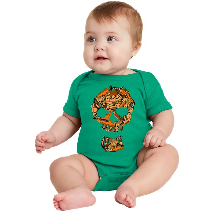 Big Ol Sneaker Head Orange Color Graphic Baby Bodysuit