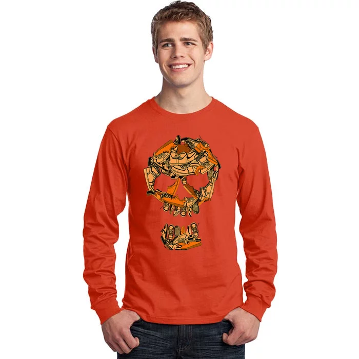 Big Ol Sneaker Head Orange Color Graphic Tall Long Sleeve T-Shirt