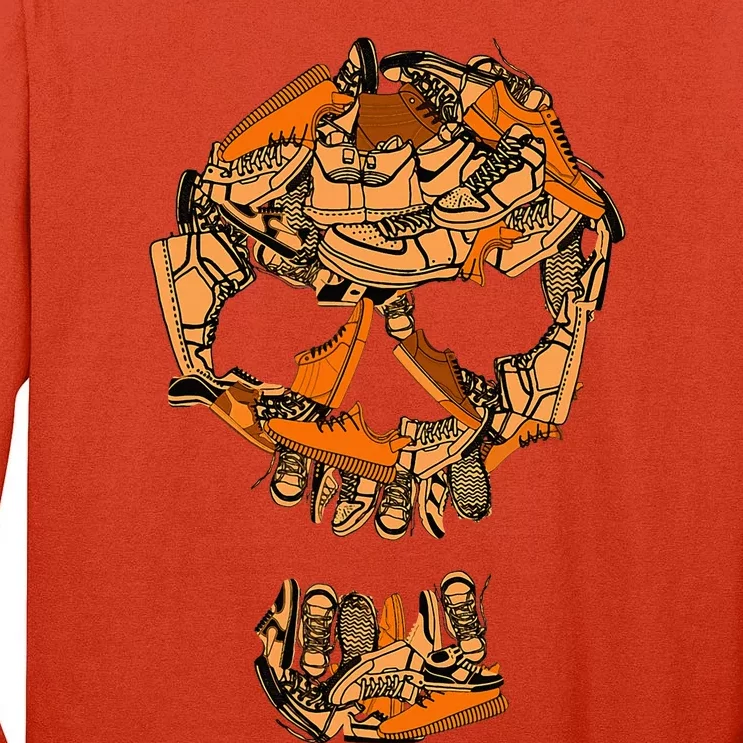 Big Ol Sneaker Head Orange Color Graphic Tall Long Sleeve T-Shirt