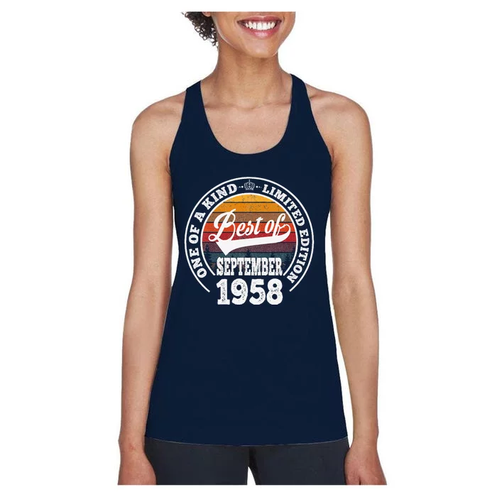 Best Of September 1958 65th Birthday Tee 65 Years Old Women's Racerback Tank