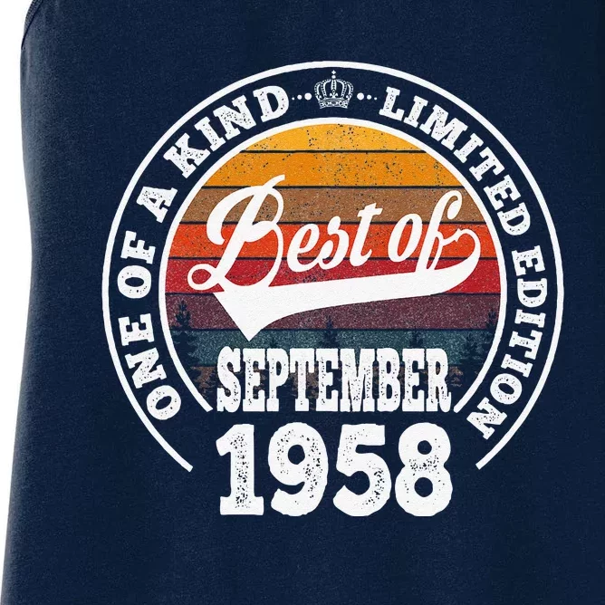 Best Of September 1958 65th Birthday Tee 65 Years Old Women's Racerback Tank