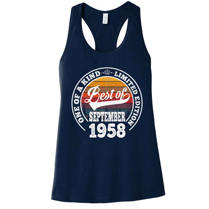 Best Of September 1958 65th Birthday Tee 65 Years Old Women's Racerback Tank