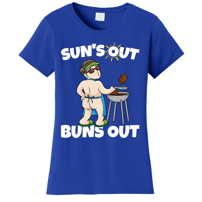 Bumps Out Summer Suns Out Bbq Grilling Spring Sun Butt Cool Gift Women's T-Shirt