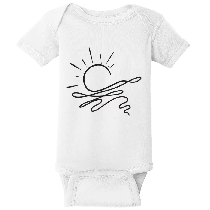 Boho Ocean Sun Nature Baby Bodysuit