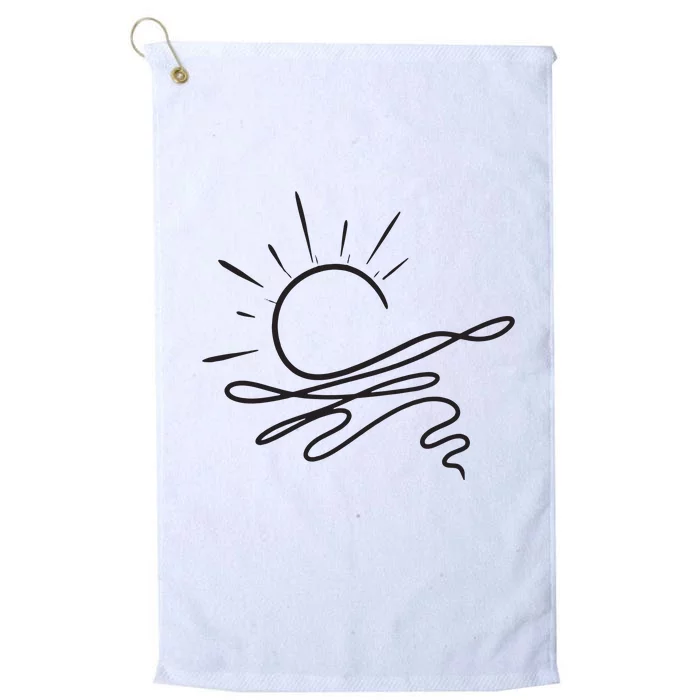 Boho Ocean Sun Nature Platinum Collection Golf Towel