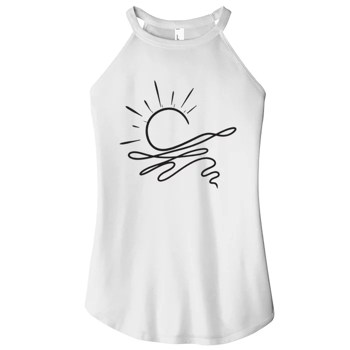 Boho Ocean Sun Nature Women’s Perfect Tri Rocker Tank