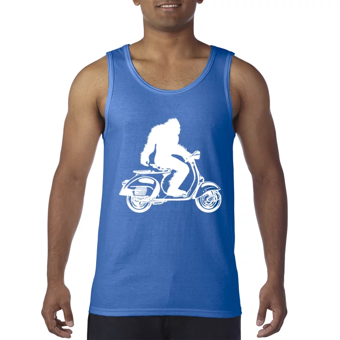 Bigfoot On Scooter Great Gift Sasquatch Riding Moped Tank Top