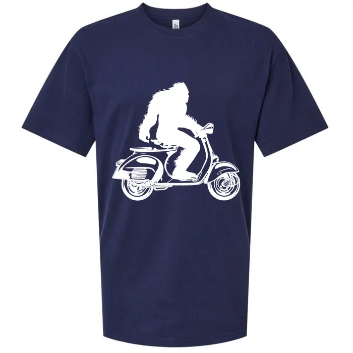 Bigfoot On Scooter Great Gift Sasquatch Riding Moped Sueded Cloud Jersey T-Shirt