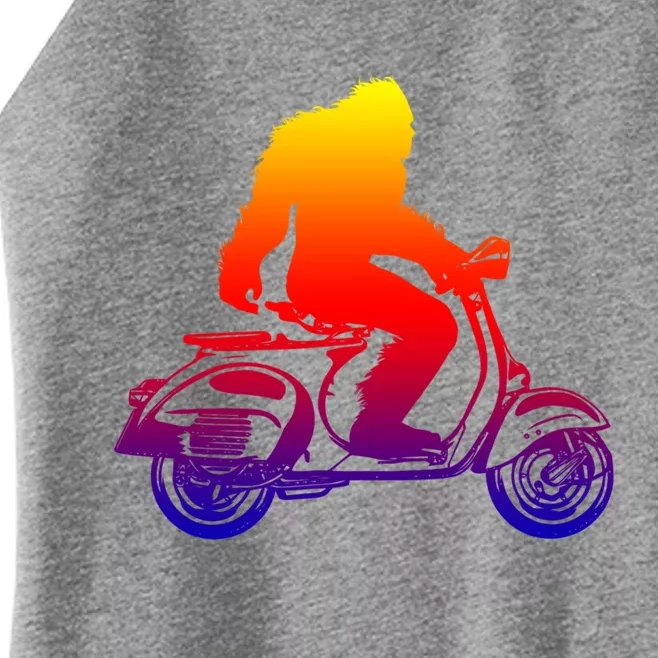 Bigfoot On Scooter Gift Sasquatch Riding Moped Women’s Perfect Tri Rocker Tank