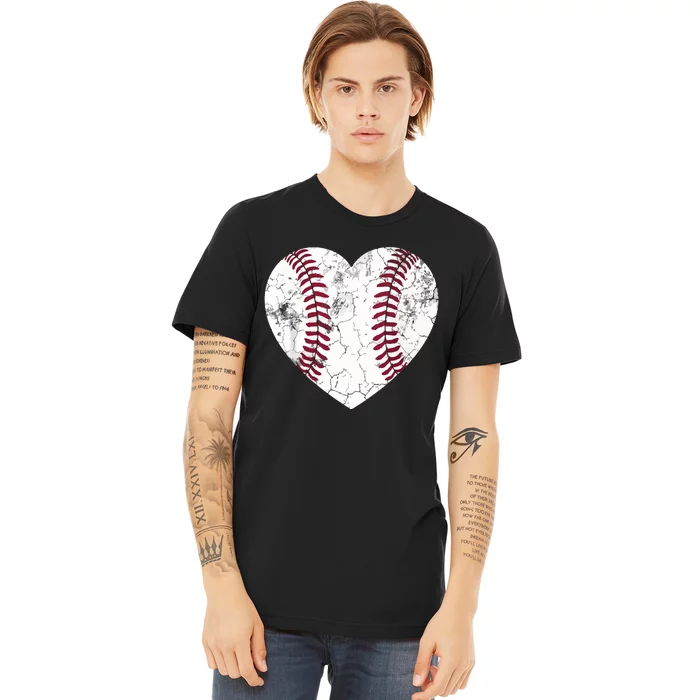 Baseball Or Softball Heart Love Teen Premium T-Shirt