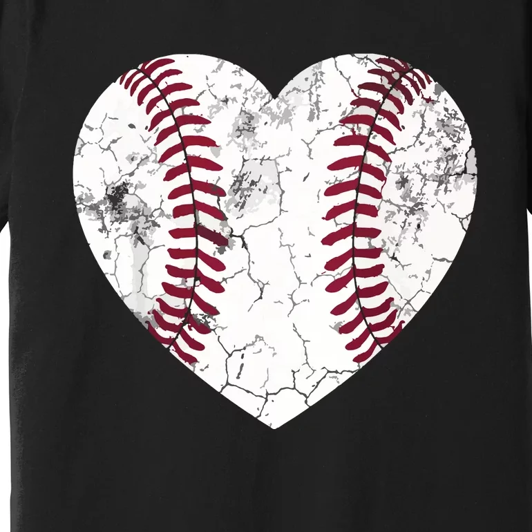 Baseball Or Softball Heart Love Teen Premium T-Shirt