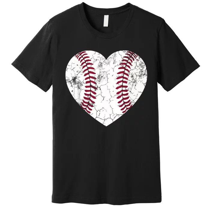 Baseball Or Softball Heart Love Teen Premium T-Shirt