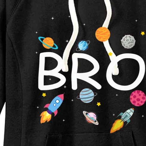 Brother Outer Space Birthday Party Family Girls Women's Fleece Hoodie