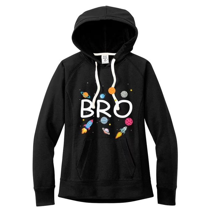 Brother Outer Space Birthday Party Family Girls Women's Fleece Hoodie