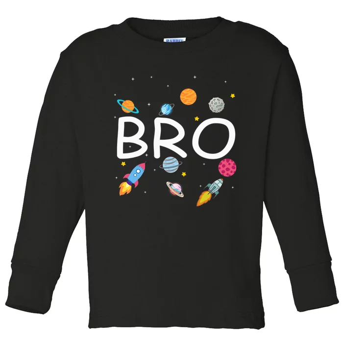 Brother Outer Space Birthday Party Family Girls Toddler Long Sleeve Shirt