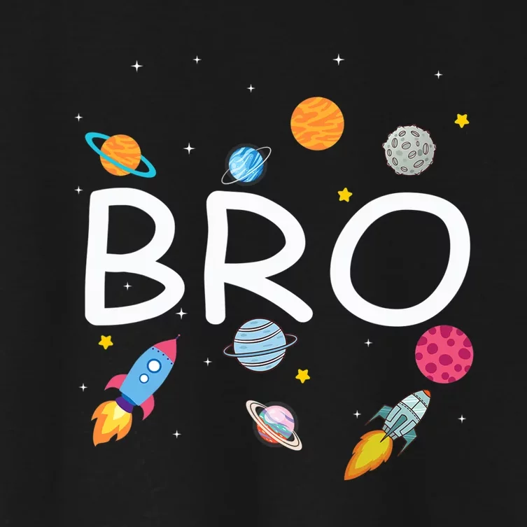 Brother Outer Space Birthday Party Family Girls Women's Crop Top Tee