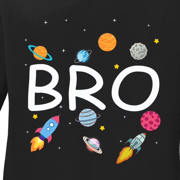 Brother Outer Space Birthday Party Family Girls Ladies Long Sleeve Shirt