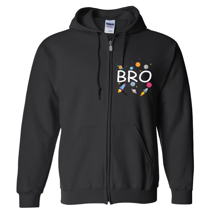 Brother Outer Space Birthday Party Family Girls Full Zip Hoodie