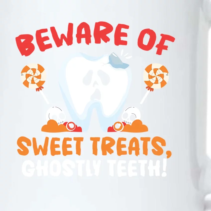 Beware Of Sweet Treats Ghostly Teeth Dental Halloween Gift Black Color Changing Mug