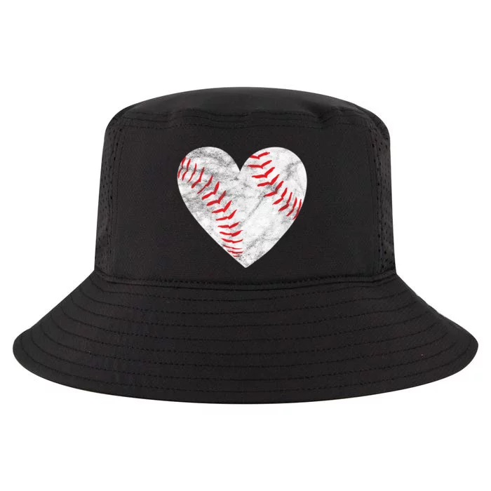 Baseball Or Softball Heart Love Cool Comfort Performance Bucket Hat