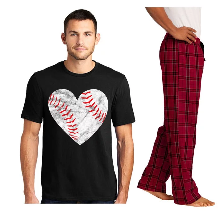 Baseball Or Softball Heart Love Pajama Set