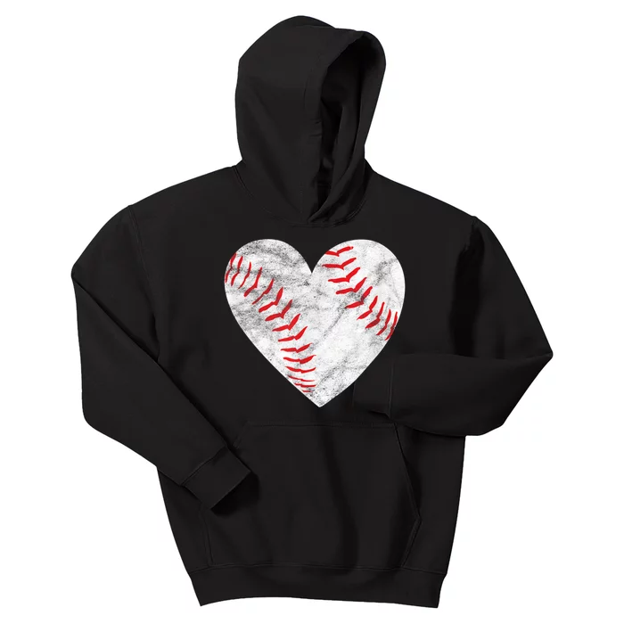 Baseball Or Softball Heart Love Kids Hoodie