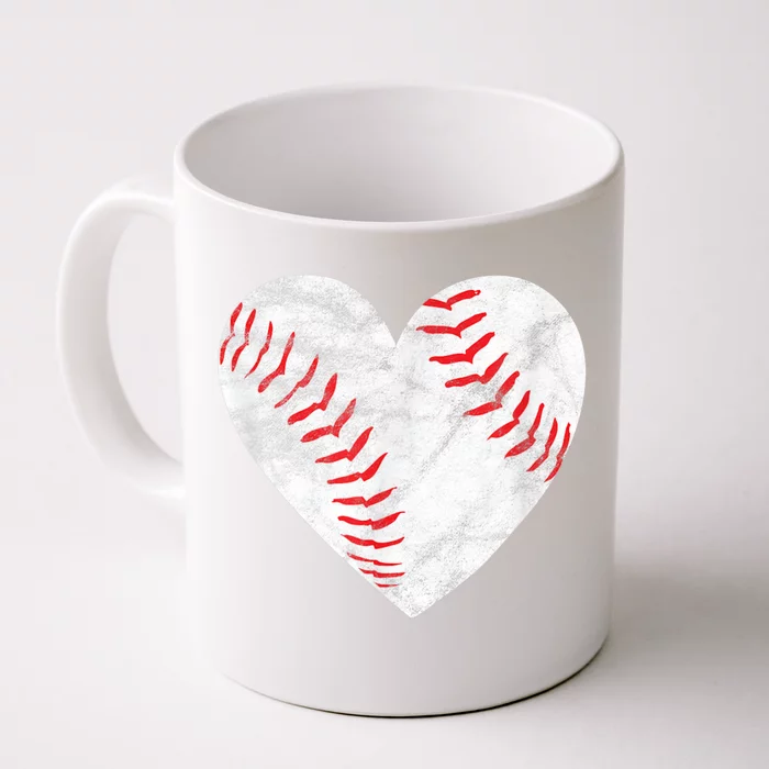 Baseball Or Softball Heart Love Front & Back Coffee Mug