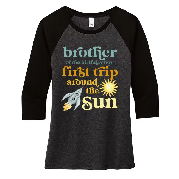 Brother Outer Space 1st Birthday First Trip Around The Sun Women's Tri-Blend 3/4-Sleeve Raglan Shirt