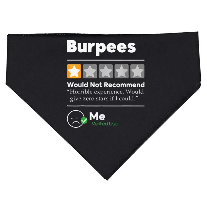 Burpees One Star Horrible Experience Funny USA-Made Doggie Bandana