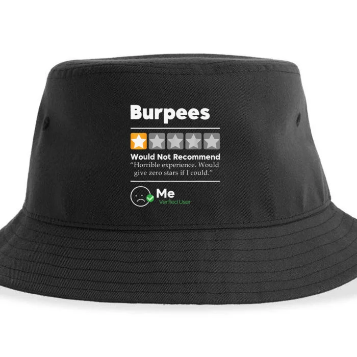 Burpees One Star Horrible Experience Funny Sustainable Bucket Hat