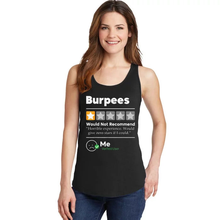 Burpees One Star Horrible Experience Funny Ladies Essential Tank