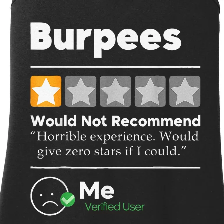 Burpees One Star Horrible Experience Funny Ladies Essential Tank