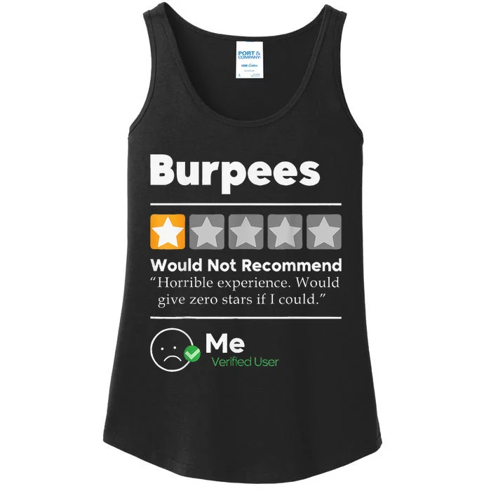 Burpees One Star Horrible Experience Funny Ladies Essential Tank