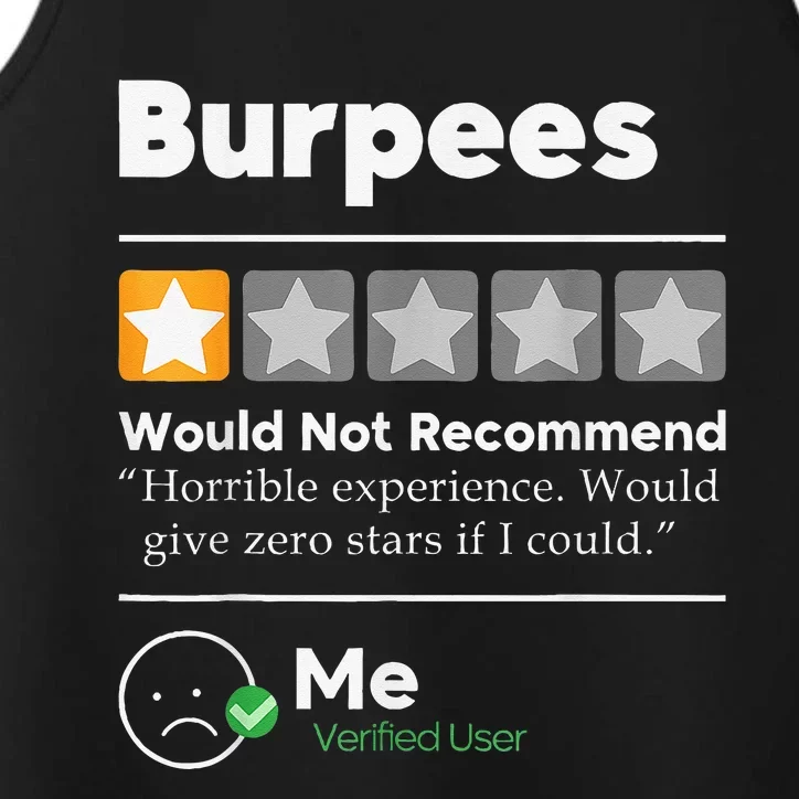 Burpees One Star Horrible Experience Funny Performance Tank