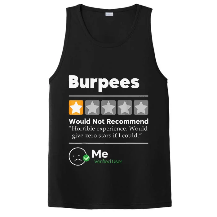 Burpees One Star Horrible Experience Funny Performance Tank