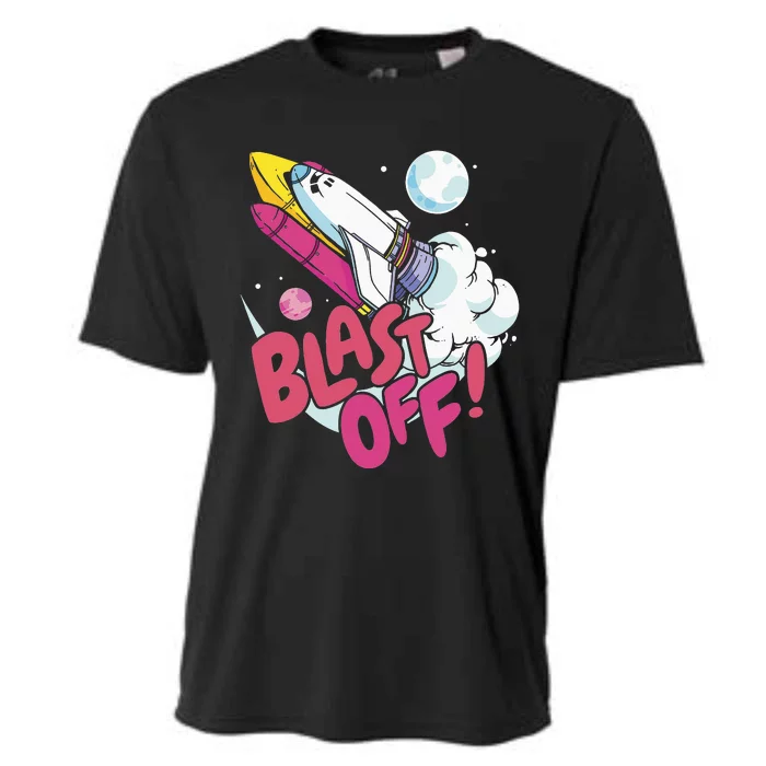 Blast off space shuttle planets Cooling Performance Crew T-Shirt