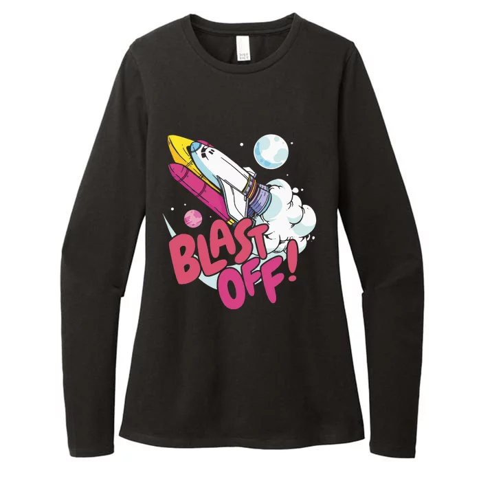 Blast off space shuttle planets Womens CVC Long Sleeve Shirt